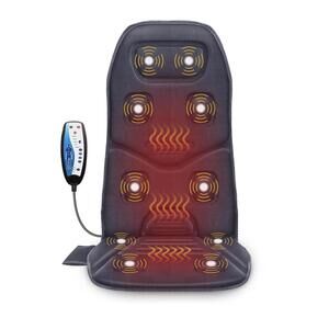 Comifer CF-2206G Back Massager  w/Heat, 10 Motors Vibration Seat Massager,